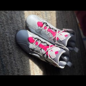 Pink and Gray True flight Jordan’s